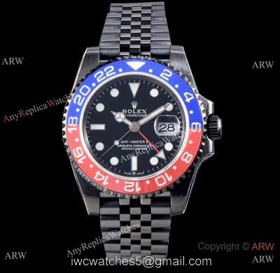 KS Factory Rolex GMT Master II Swiss ETA 126710blro-0001 BlueRed Ceramic Black PVD Watch 1