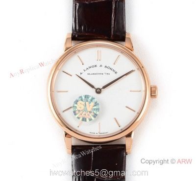 Copy A.Lange Sohne Saxonia Thin Swiss 2892 Watch White Face Rose Gold 1