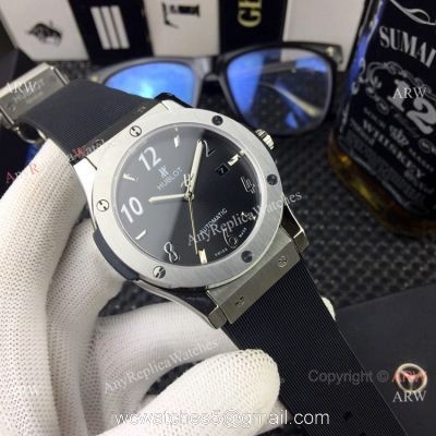 Clone Hublot Classic Fusion Automatic Watch SS Black Rubber Band 1