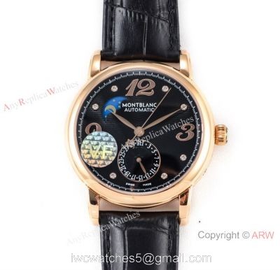2019 New Replica Montblanc Star Legacy Moon Phase Rose Gold Watch Swiss 9015 1