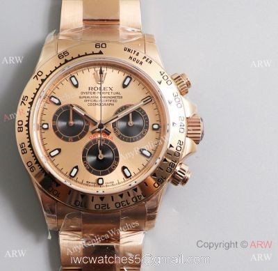 JH Factory Swiss 4130 Replica Rolex Daytona Rose Gold 40mm Watch 1