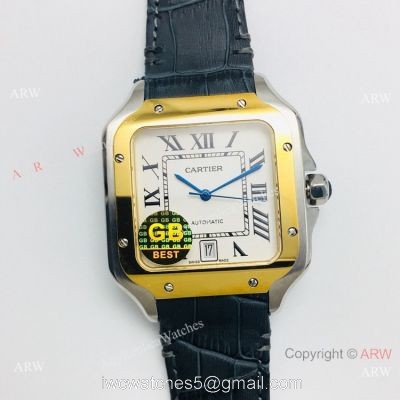 (GB) Swiss Copy Cartier Santos 2-Tone Mens Watch 2019 New 1