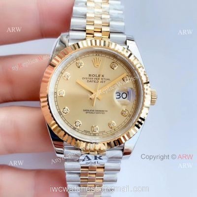Super Clone Rolex Datejust II Two Tone Jubilee Diamond Face Watch AR Factory Watch 1