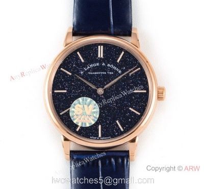 Swiss Grade Copy A.Lange Sohne Saxonia Thin 2892 Watch Rose Gold New Blue Dial 1