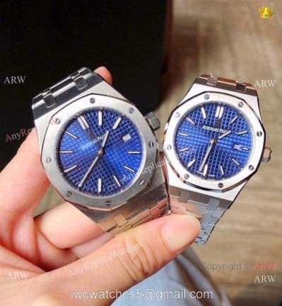 Copy Audemars Piguet Royal Oak Blue dial Lovers Watch Quartz Movement 1