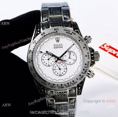 Copy Rolex Daytona Bamford SS White Dial Mens Watch Vintage Style 1