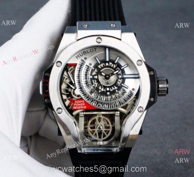 Swiss Quality Hublot Tourbillon Skeleton MP-09 Tourbillon Bi-Axis Silver Watches 1