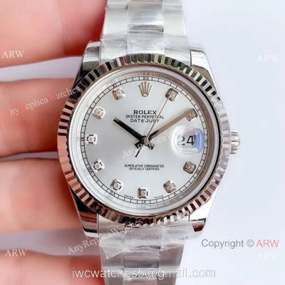 NEW Upgraded Swiss 3235 V3 Copy Rolex oyster Datejust II Silver Diamond Dial Watch 1