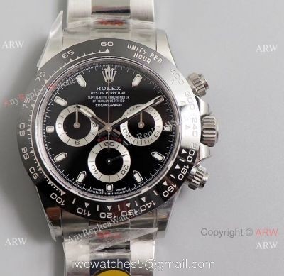 Noob V3 Rolex Daytona Stainless Steel Black Ceramic Watch AAA Replica 1