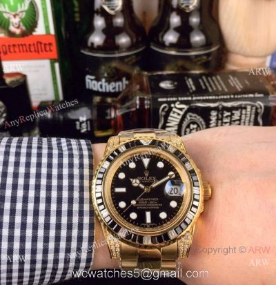 Rolex Rainbow Fake Watch Rolex Submariner Yellow Gold 40mm 1