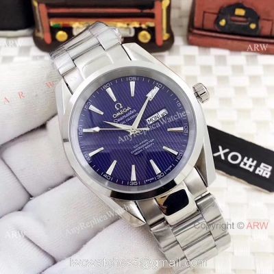 Omega Seamaster Aqua Terra Blue Dial Replica Watches Worldwide Shipping 1