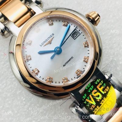 VSF Swiss Replica Longines PrimaLuna Two Tone Rose Gold Watch Ladies 1