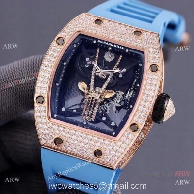 Swiss Quality Replica Richard Mille Goat Mask Automatic Watches Rose Gold 1