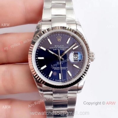 Swiss Grade Rolex Datejust EW Factory 3235 316L Watch SS Blue Dial 1