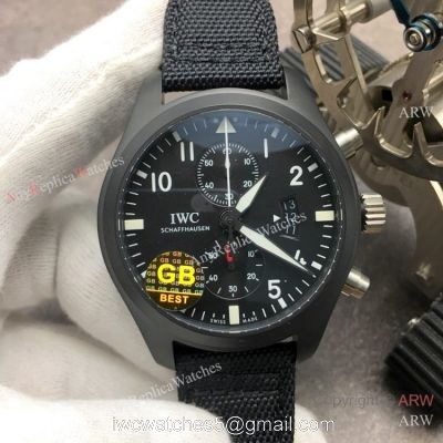(GB) Copy IWC Pilot Chronograph Top Gun IW388007 Swiss 7750 Watch 1