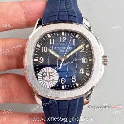 PF Factory V2 Patek Philippe Aquanaut SS Blue Dial Watch Super Clone 1