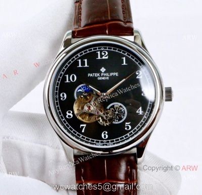 Low Price Patek Philippe Tourbillon Black Dial Watches Men 1