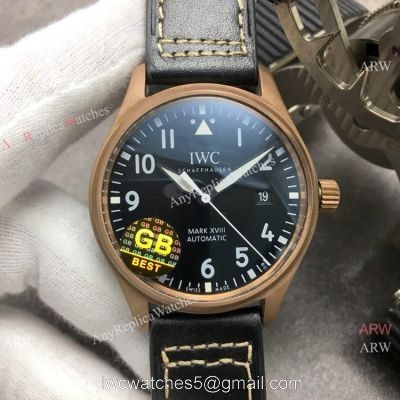 Super Clone IWC Big Pilots Spitfire Bronze Case Black Dial Watch Swiss Made 1