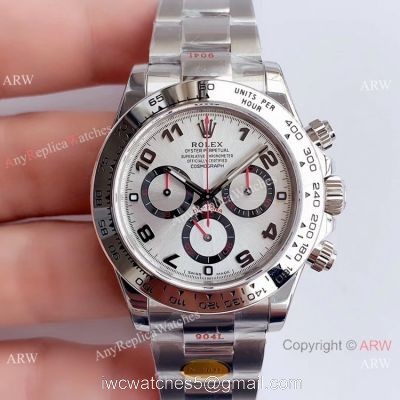 Replica Rolex Daytona Super Noob Factory Swiss 4130 Watch SS Silver Dial 1