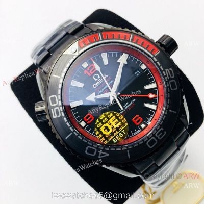 Swiss Grade 1 Omega Planet Ocean Deep Black 8906 Red Inner Watch OE Factory 1