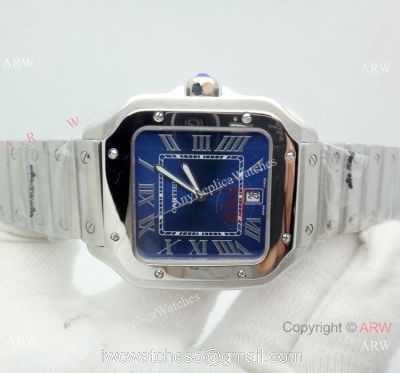 Japan Grade New Cartier Watches Santos De Blue Dial 39mm or 35mm 1