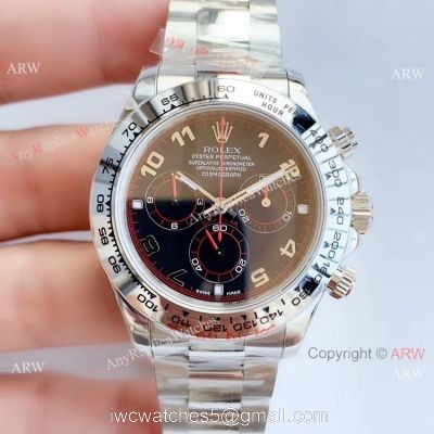 Replica Swiss Rolex Daytona NOOB 7750 Watch Stainless Steel Arabic Dial 1