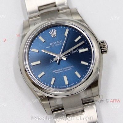 EW Factory 31mm Swiss Rolex Oyster Perpetual Watch 316L Stainless Steel Blue Dial 1
