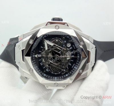 2019 Replica Hublot Big Bang Sang Bleu II Watches Stainless Steel Skeleton Dial 1