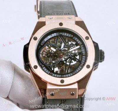 Best Fake Hublot Geneve Big Bang Skeleton Dial Rose Gold Watch 45mm 1