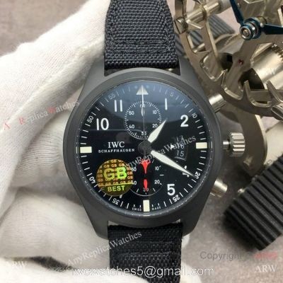 (GB) Swiss Replica IWC Pilots Top Gun IW388001 Watch 7750 Movement 1