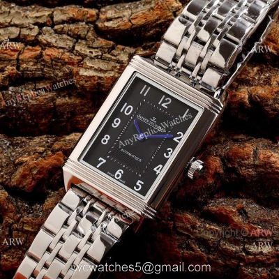 New Copy Jaeger-LeCoultre Reverso Classic 46mm Watch Stainless Steel Black Face 1