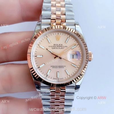 EW factory Replica Rolex Oyster Perpetual Datejust Salmon Dial Jubilee Watch 36mm 1
