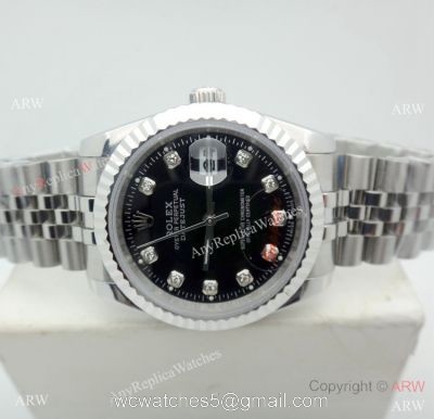 Replica Rolex Datejust Black Dial Jubilee Strap Watch 36mm 1