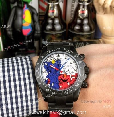 Rolex Blaken Replica Daytona Watches Blacksteel Blue&038;Red Dial 1