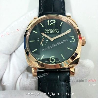 Fake Panerai Radiomir Rose Gold Black Dial 45mm Watch PAM00575 1