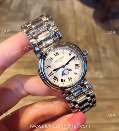 Longines PrimaLuna Quartz White Dial Ladies Watch New Replica 1