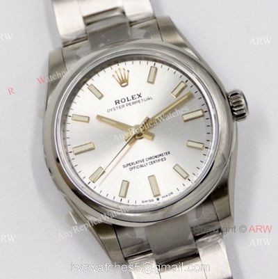 EW Factory 31mm Swiss Grade Replica Rolex Oyster Perpetual Watch SS Silver Dial 1