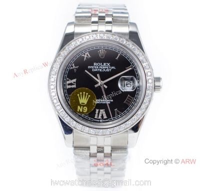 Swiss Rolex Datejust II ETA2836 Watch Black Diamond Dial Rolex Grade 1 Copy 1