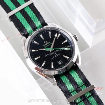 VS Factory Omega Seamaster Aqua Terra Master 150m Replica Watch Black Dial Nato Strap 1