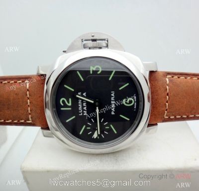 Swiss Replica Panerai Luminor Marina Acciaio PAM 111 Watch SS Green Markers 1