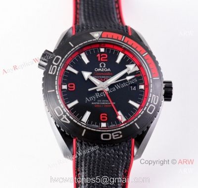VS Factory Swiss Omega Seamaster Planet Ocean Deep 8906 Watch Black Red 1
