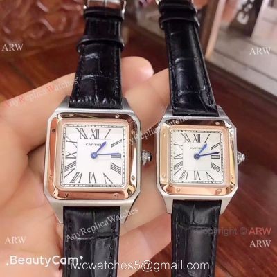 Japan Grade New Cartier Watches Cartier Santos Dumont 2 Tone Rose Gold 1