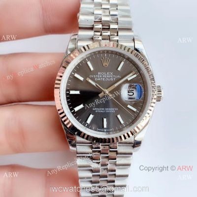EW factory Copy Rolex Oyster Perpetual Datejust 36mm SS Gray dial Jubilee Watch 1