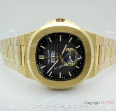 Copy Patek Philippe Nautilus Annual Calendar Moonphase Watch Yellow Gold 1