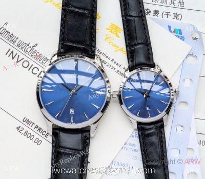 Low Price Copy Jaeger LeCoultre Master QUARTZ Watches SS Blue Dial 1