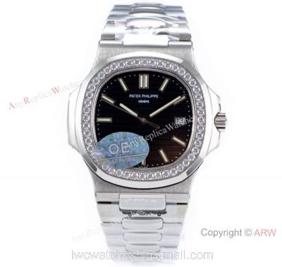 OE Factory Best Replica Patek Philippe 5711 G Nautilus SS Diamond Watches 1