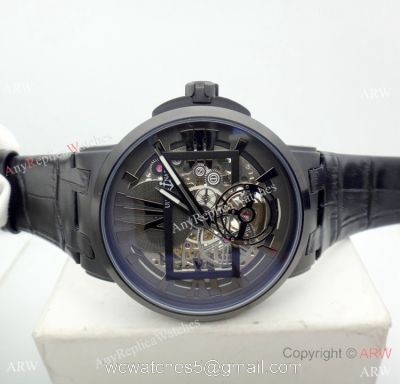 New Copy Ulysse Nardin Executive Dual Time All Black Watches 1