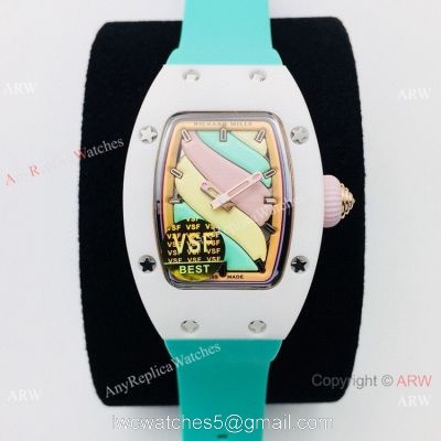 VS Factory Richard Mille AAA RM 07-03 Marshmallow BonBon Watch Green Rubber Strap 1