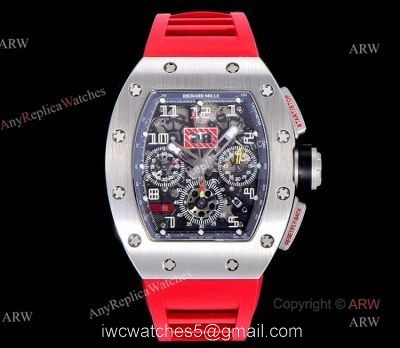 KV Factory Richard Mille RM 011 Red Rubber Band Automatic Replica Watches For Men 1