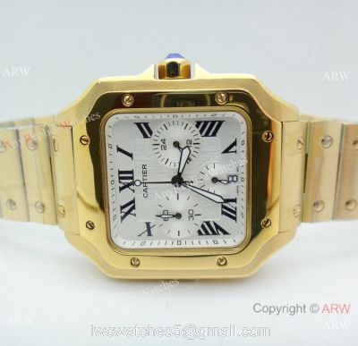 Best Quality Cartier Santos Watch All Gold Chronograph 39mm 1